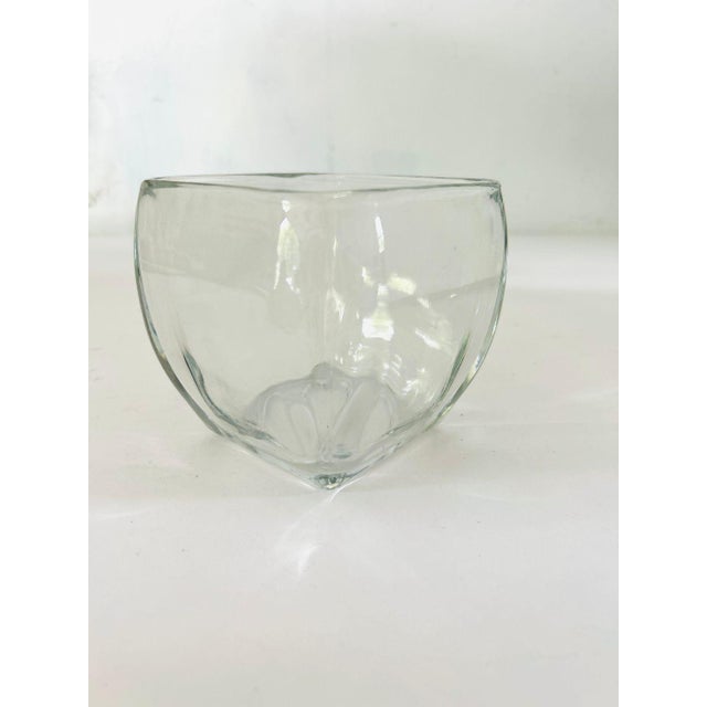 Mid-Century Modern Vintage Libbey Heavy Clear Glass Vase For Sale - Image 3 of 5