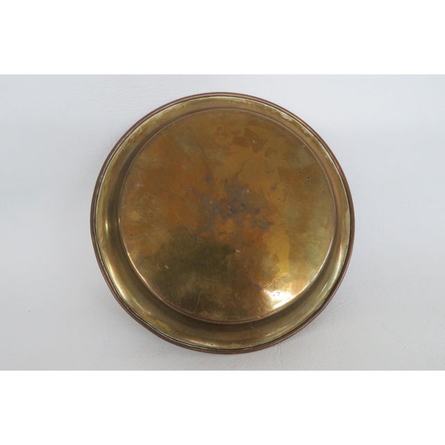Early 20th Century Brass Decorative Small Plate Trinket Tray Dish With Engraved Floral Design 5096b For Sale - Image 5 of 14