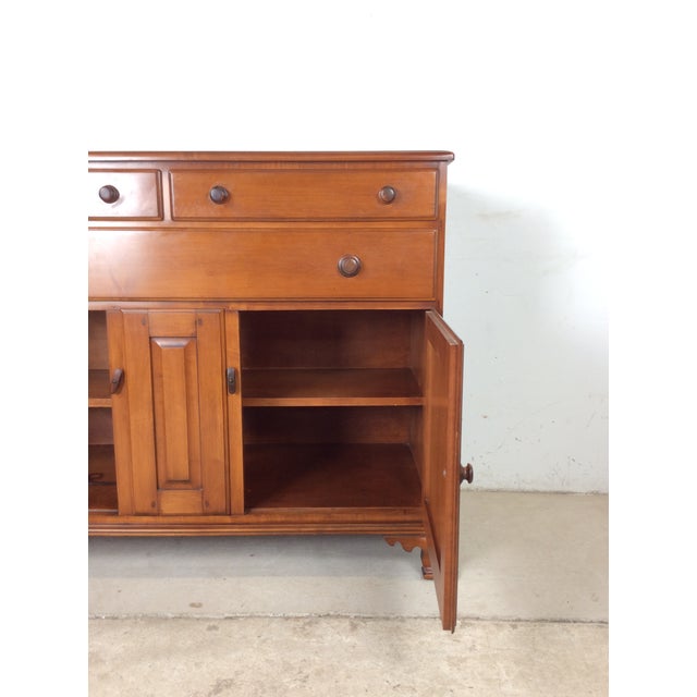 Antique Country Style Maple Sideboard With Turned Wood Pulls For Sale - Image 4 of 18