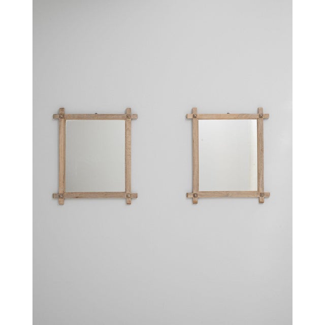 Mid 20th Century France Tan Wood Mirror For Sale - Image 4 of 9