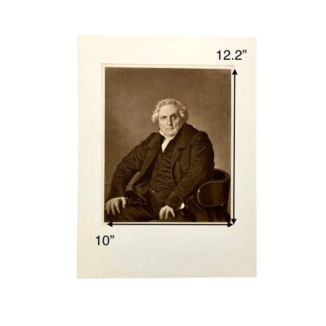 Portraiture Late 19th Century Antique Etching Art Features the Portrait of Louis François Bertin Drawn by Jean Ingres For Sale - Image 3 of 11