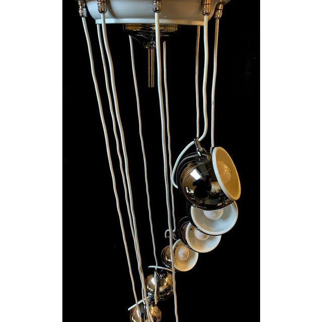 Metal Vintage Italian Chandelier from Reggiani, 1970s For Sale - Image 7 of 12