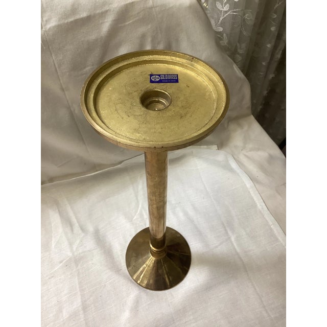 Traditional 1960s Brass Candlestick For Sale - Image 3 of 3