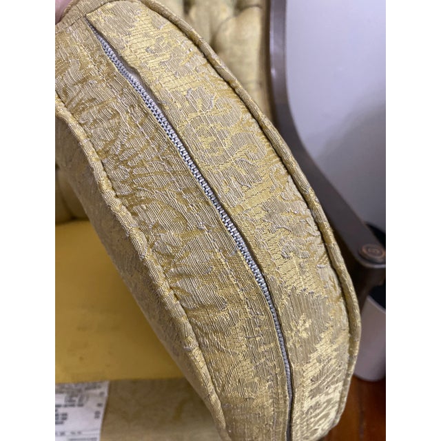 1960s Regency or Louis XVI Style Traditional Tufted Armchair, High Back For Sale - Image 11 of 12