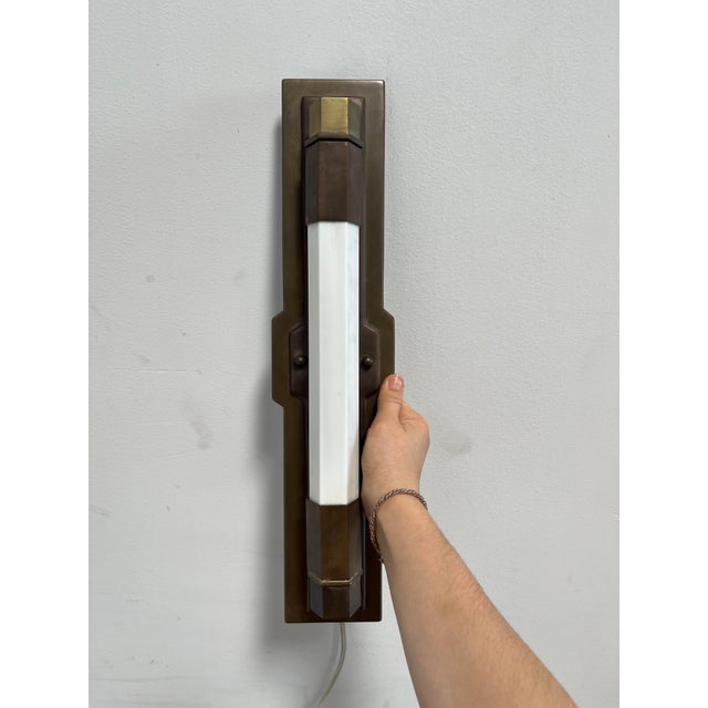 Art Deco Brass Vintage Wall Mount Light For Sale - Image 3 of 8