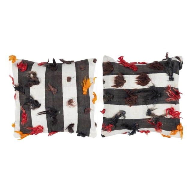 16"x16" SET OF 2 - Kilim Cushion Covers. Pillows. A pair of Lace Pillow Covers For Sale