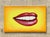 Mid-Century Modern Late 20th Century Vintage Boho Original Lips Oil Painting on Canvas For Sale - Image 3 of 10