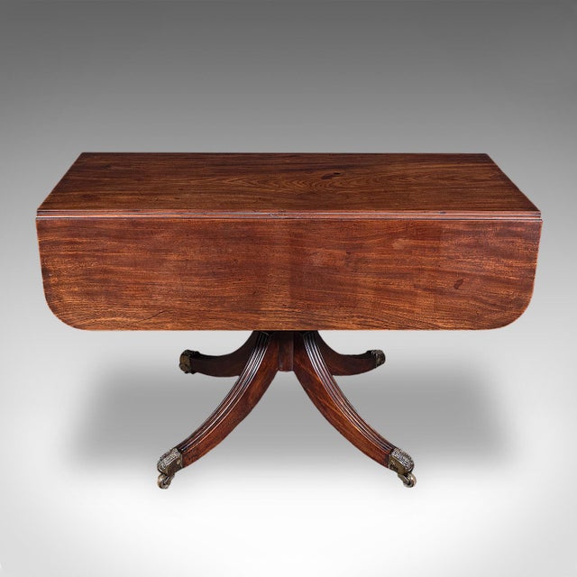 Traditional Large Antique Pembroke Table, English, Drop Leaf, Dining Table, 4 Seat, Regency For Sale - Image 3 of 12