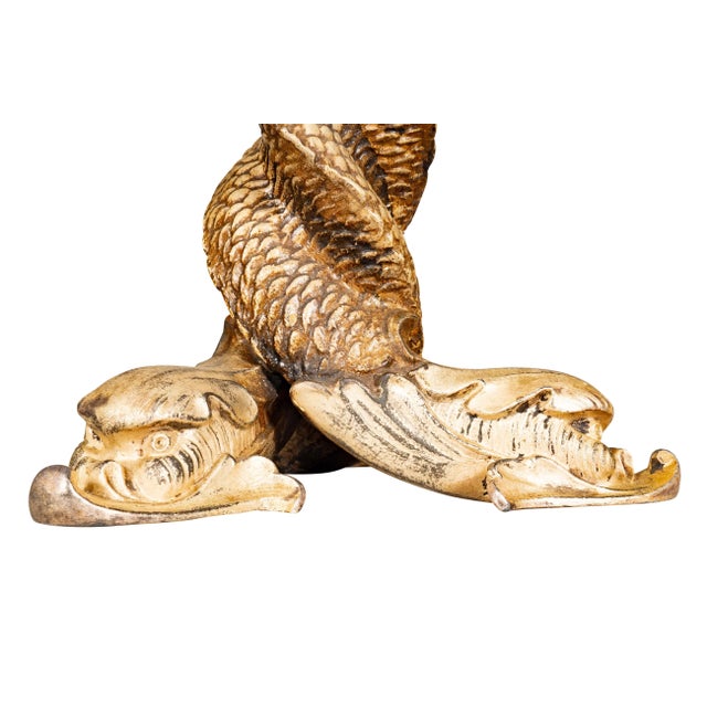 Brass Silvered Metal Dolphin Form Table Lamp For Sale - Image 8 of 9