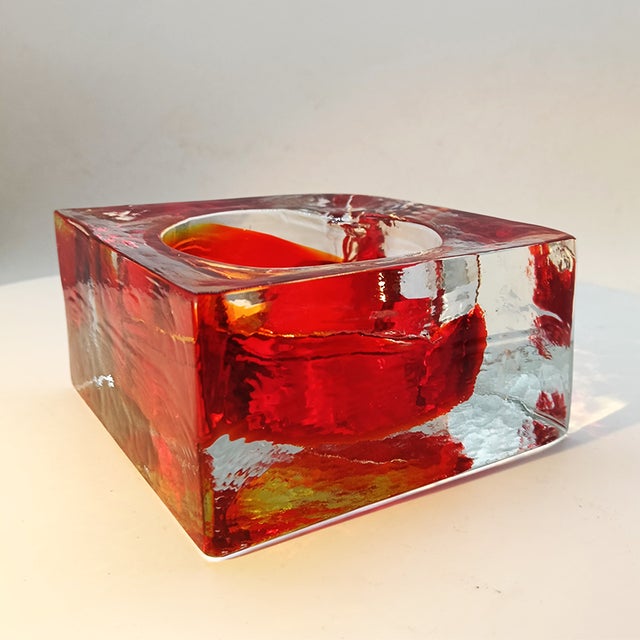 1960s Vintage Square Ashtray in Handcrafted Murano Glass by Flavio Poli for Seguso, 1960s For Sale - Image 5 of 11
