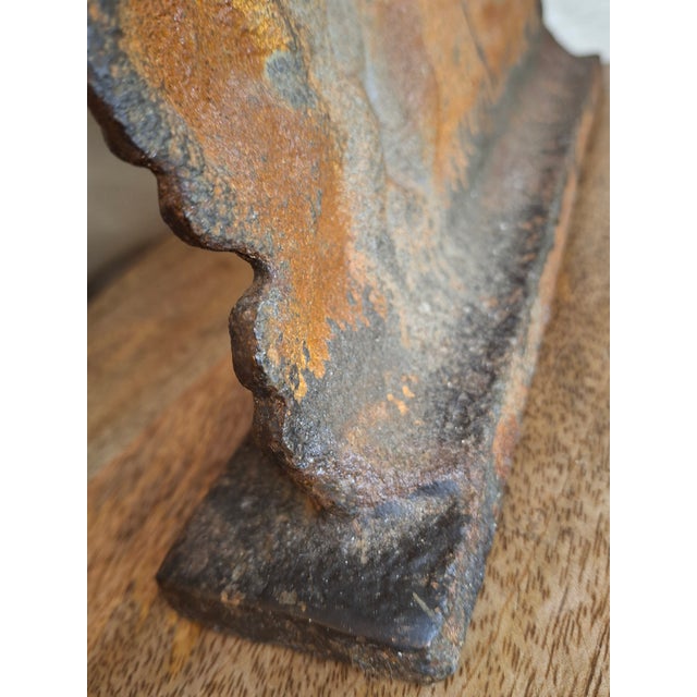 Antique Cast Iron "Rebecca at the Well" Biblical Figural Doorstop – Original Paint, C. 1890 For Sale - Image 14 of 16
