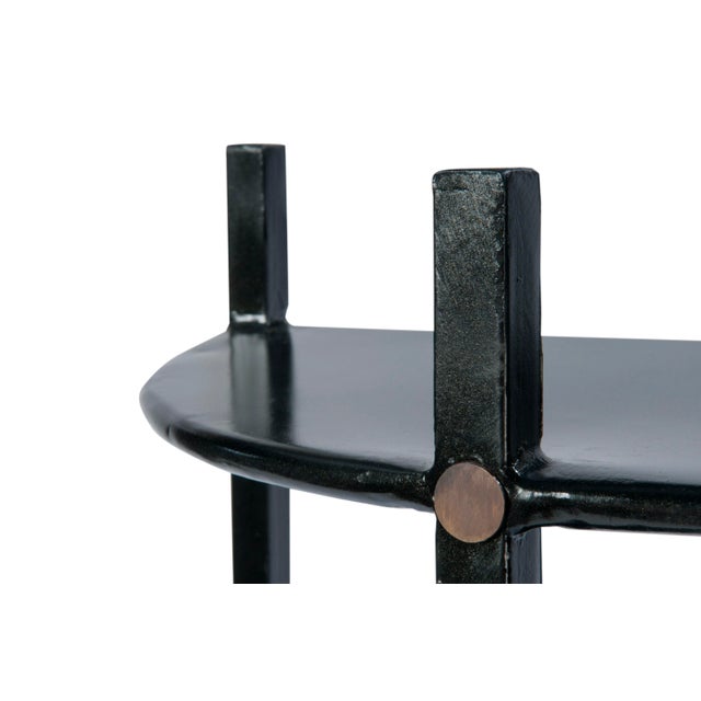 Hollywood Regency 4-Tier Painted Metal Metal Etagere For Sale - Image 3 of 4