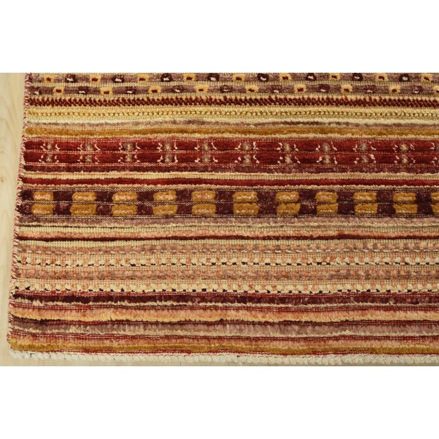 Gabbeh Rug 9’1” X 11’11” Multicolor Wool Striped Hand-Knotted Carpet For Sale - Image 12 of 15