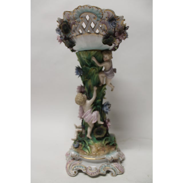 19th Century German Porcelain Figural Centerpiece / Compote For Sale - Image 4 of 11
