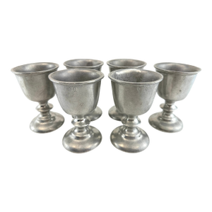 Mid 20th Century Armetale Royal Wilton Plough Tavern Pewter Goblets, Set of 6