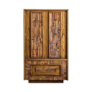 Lane "Pueblo" Brutalist Armoire/Dresser For Sale