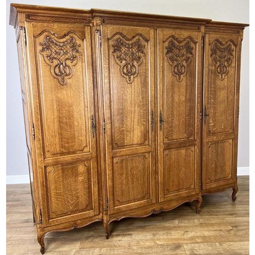 Vintage French Louis XVI Style Wardrobe in Oak For Sale - Image 13 of 13