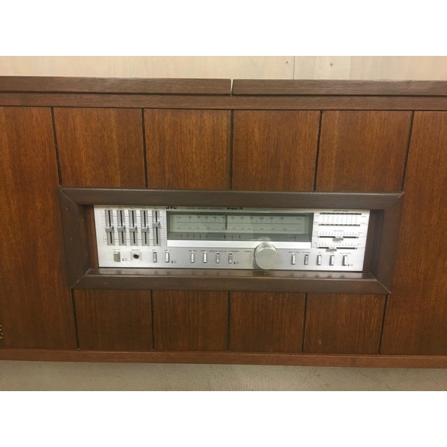 Mid Century Refurbished Stereo Console Cabinet With Turntable