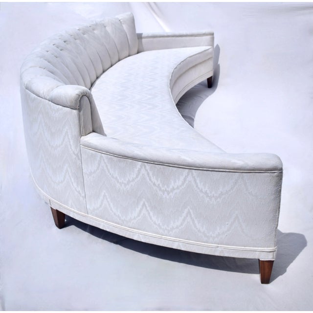 White Mid Century Modern Serpentine Crescent Sofa Attributed to Harvey Probber For Sale - Image 8 of 13