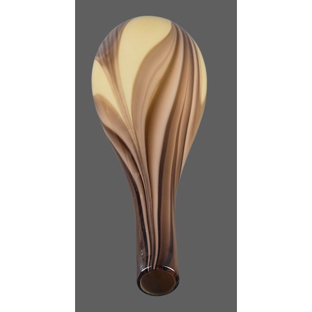 Stunning Mid-Century-Modern Hand-Blown Art Glass Earth Tones Tall 22'' Vase For Sale - Image 10 of 12