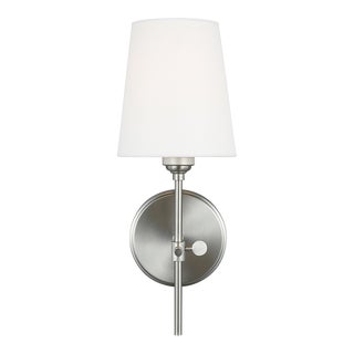 Thomas O'Brien By Visual Comfort Studio Baker 1-Light Bath Sconce in Brushed Nickel For Sale