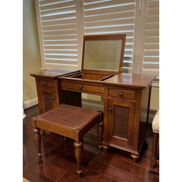 Restoration Hardware British Cane Vanity Chairish