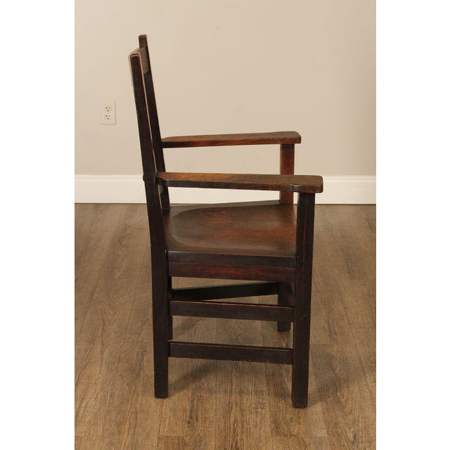 Antique Stickley Brothers Mission Oak Armchair For Sale - Image 14 of 18