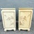 Mid 20th Century Vintage Chinese Hand Painted Cream and Gold Glass Top Nightstands/Cabinets - A Pair For Sale - Image 5 of 12