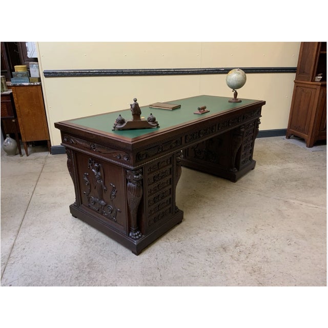 Antique Neo-Renaissance Desk, 1880 For Sale - Image 9 of 16
