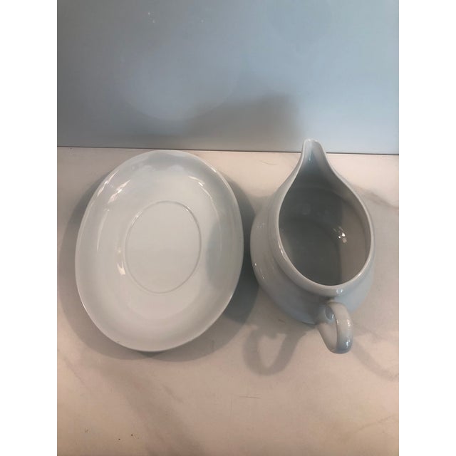 White White Cordon Bleu Sauce Boat and Saucer From Hungary For Sale - Image 8 of 9