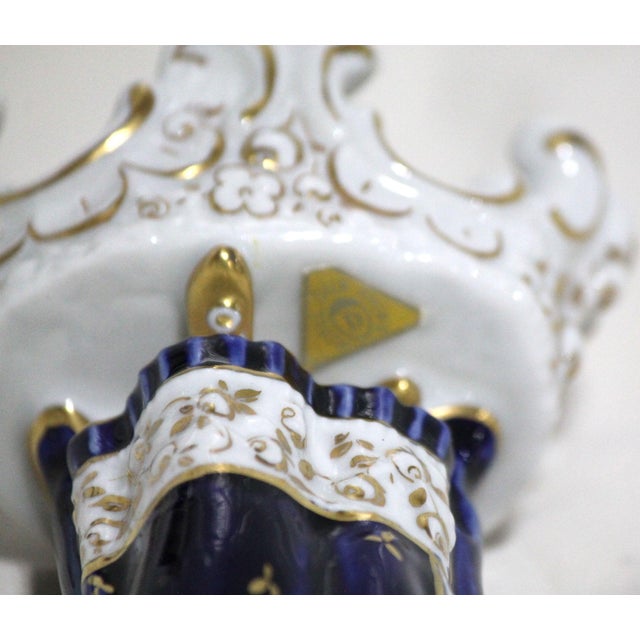 White Beautiful Antique 1919 Royal Dux Porcelain Colonial Couple Playing Instruments For Sale - Image 8 of 10