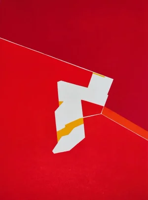 Pablo Palazuelo, Abstraction in Red, 1970, Original Lithograph