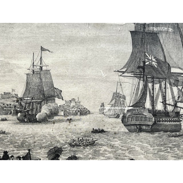 Nautical Ships Evacuation Italy Napoleon War 1796 Print, Framed For Sale - Image 10 of 13