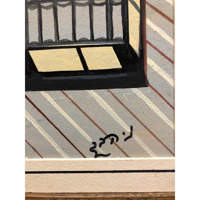 Natan Heber, Israeli Judaica Shtetl "The Lesson" Rabbi Studying Scene Naive Art Oil Painting For Sale In Miami - Image 6 of 7