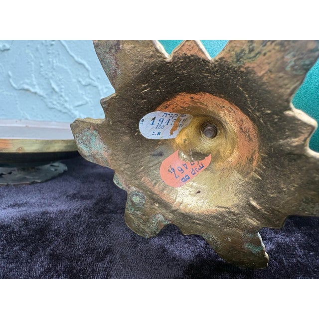 Vintage Israeli Brass & Enameled Pedestal Bowl “God Bless Our Home – Jerusalem”, Circa 1960s For Sale - Image 11 of 11