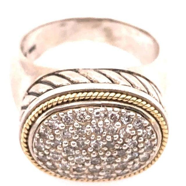 18 Karat Two-Tone Gold Effy Fashion Ring With Diamonds, Size 7.75 For Sale - Image 4 of 12