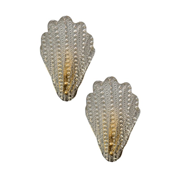 Vintage Art Deco Wall Sconces in Murano Glass, 1960s, Set of 2 For Sale - Image 7 of 7