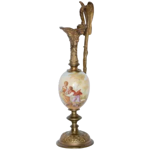 Early 20th Century Miniature Hand-Painted Porcelain French Ewer