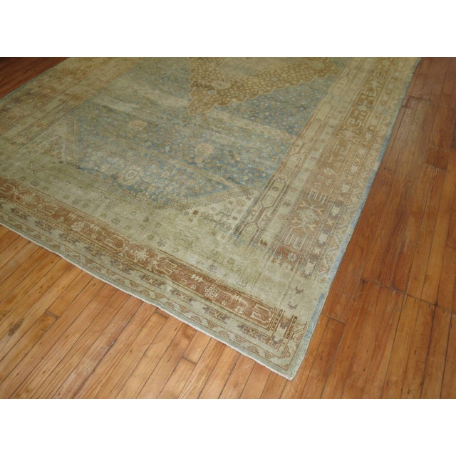 Blue Blue Caramel Antique Khotan Gallery Rug - 7' x 13'5" For Sale - Image 8 of 9