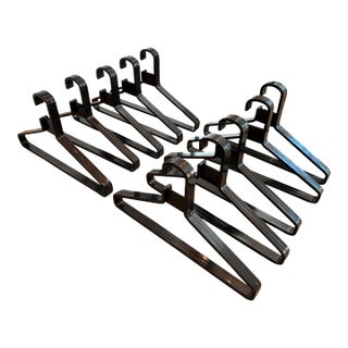 Set of 10 1970’s Modernist Black Plastic Hangers Attributed to Finnish Designer Maija Ruoslathi For Sale
