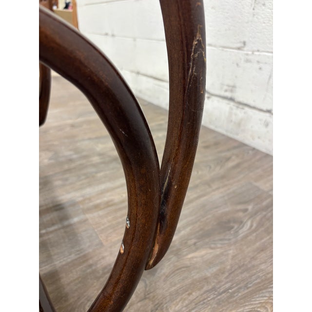 Vintage Thonet Style Bentwood Beechwood Cane Seat Cane Back Rocking Chair For Sale - Image 13 of 17