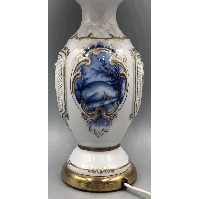 Porcelain Lamp with Vases in Reticulated Porcelain from Klausenburg, 1980s, Set of 3 For Sale - Image 10 of 18