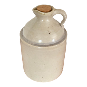 Antique Late 19th Century Sand Colored American Stoneware Jug