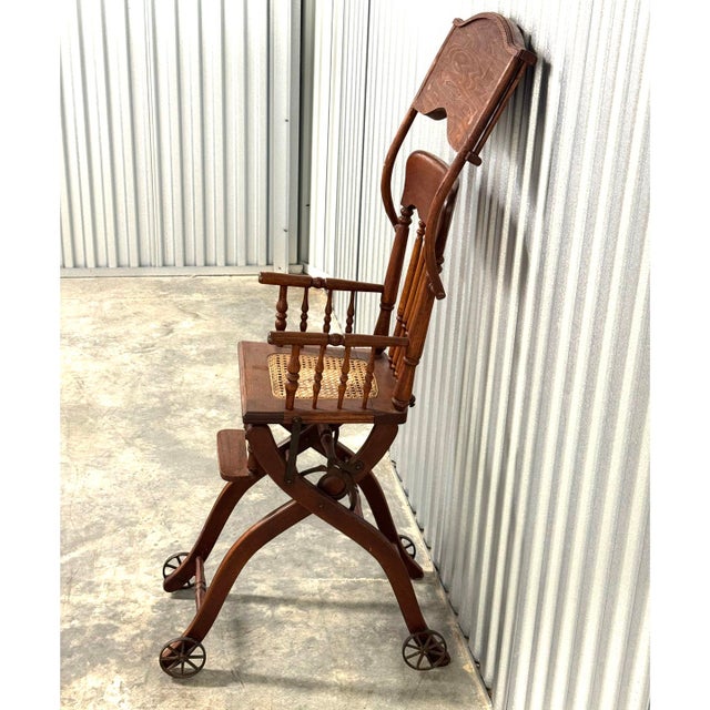 Antique Victorian Child's Combination Oak High Chair For Sale In Washington DC - Image 6 of 10