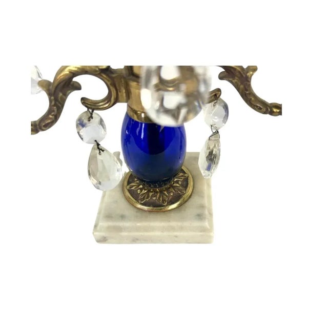 19th Century Pair of 19th Century Cobalt Blue Swedish Girandoles For Sale - Image 5 of 14