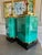 Mid-Century Modern Pair of Stiffel Mid-Century Turquoise Jade Lamps W/ Antique Brass Hardware & Milk Glass Shades, Designed by Edwin Cole, Provenance the Broadmoor Hotel For Sale - Image 3 of 7