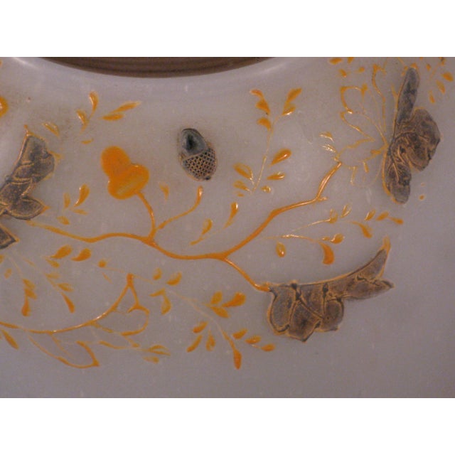 Glass Late 19th Century Glass Vase Moser Style Art Nouveau Hand Painted Enameled Leaves 3d Acorns Antique For Sale - Image 7 of 14