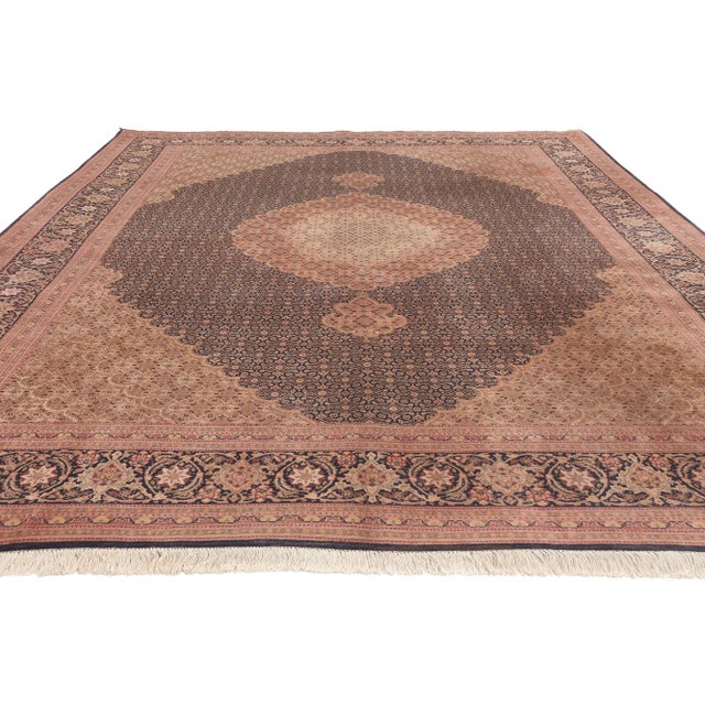 Baroque Mid 20th Century Vintage Persian Mahi Tabriz Rug - 06'08 X 10'00 For Sale - Image 3 of 9
