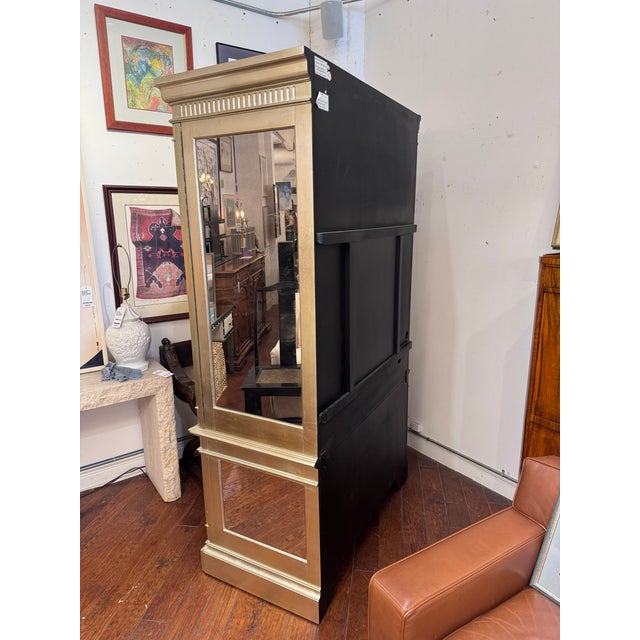 Neiman Marcus Amelie Mirrored Two Piece Armoire Chairish