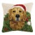 Golden Retriever with Wreath Hook Pillow 16" x 16" For Sale